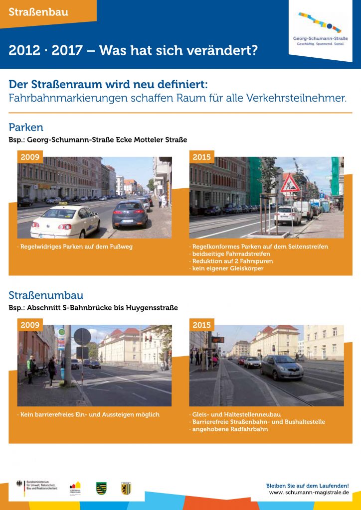 Entwicklung Straßenraum Georg-Schumann-Straße 2012 - 2017